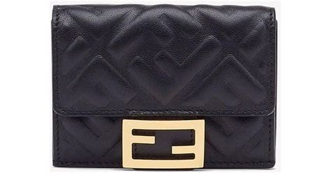 fendi trifold wallet f design|Baguette Micro Trifold .